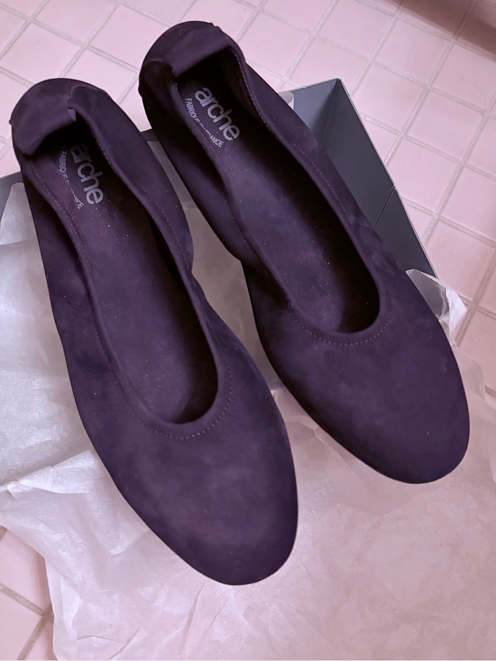 Arche LAIUS Nubuck Ballet Flats in Cassis (Dark Purple) EU 41/ US 9.5 NWT